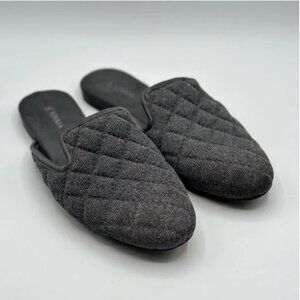 VIVAIA Sherry Rounded Toe Quilted Gray Mules Size 38
